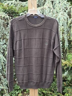 Izod Men's Green Crewneck Textured Knit Sweater